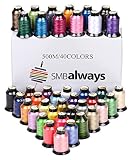 Polyester Embroidery Machine Thread Set (40 Spools, 500m Each) by SMB Always
