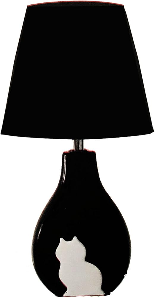Lampe De Chevet Lampe De Bureau Lampadaire 40 W E14 Lampe De Table Chat Noir 24 X 16 X 38 Cm Amazon Fr Luminaires Et Eclairage