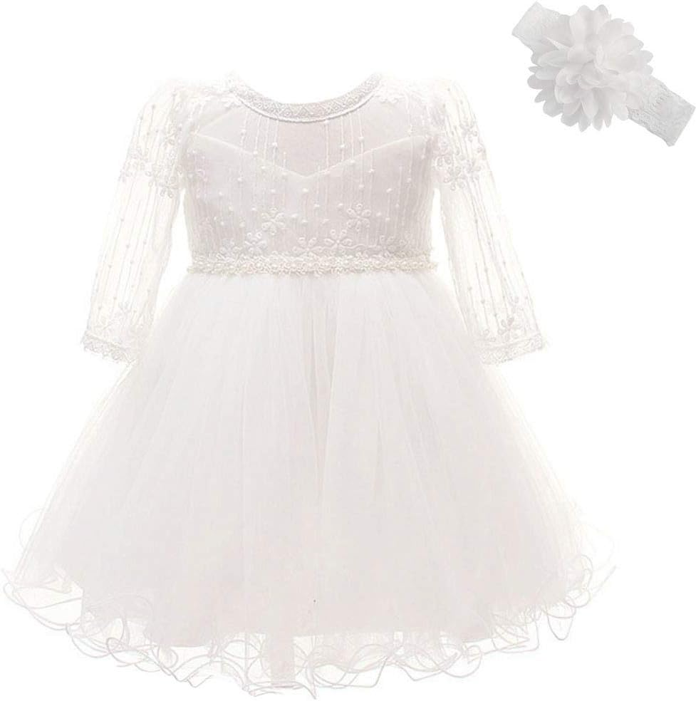 Christening Baptism Dress Princess Wedding Special Occasion Long Sleeves Dress