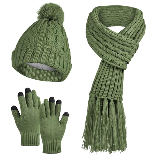 MissShorthair Winter Hat Scarf and Gloves Set