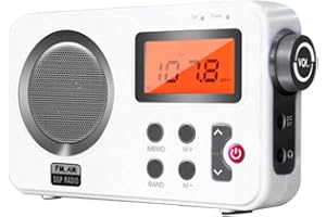 NINEFOX Shower Radio Speaker, AM/FM Radio with LCD Display,Portable Stereo Radio with Earphone Port for Home, Beach,Hot Tub, Bathroom, Outdoor
