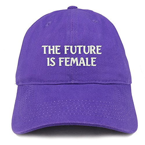 Trendy Apparel Shop The Future Is Female Embroidered Low Profile Adjustable Cap Dad Hat - Purple