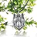 Paw Paw House Mens Wolf Head Necklace Pendant for Dog Lover Men Norse Viking Warrior Arrow Headed Amulet Jewelry (04043)