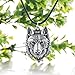 Mens Wolf Head Necklace Pendant for Men Norse Viking Warrior Arrow Headed...