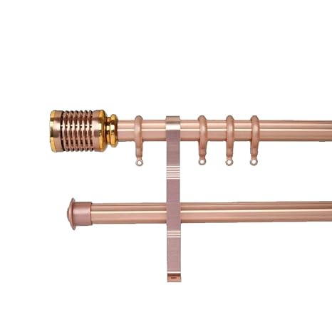 Blsty Mute Curtain Rod Double Wall Standard Drapery Rod With End