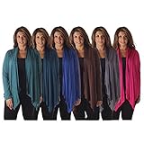 Hot Ginger Wome's Plus Size Solid Color Drape Front Cardigan