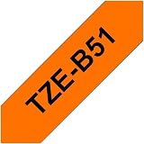 Brother TZe-B51 Labelling Tape Cassette Black on Fluorescent Orange 24 mm x 5 m view 2