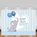 MEHOFOTO Photo Background Cute Blue Stripe Prince Boy Baby Shower Balloon Elephant Love Party Backdrops Banner for Photography 7x5ft