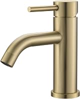 Ibergrif Brushed Nickel Bathroom Basin Mixer Tap Single Hole Lever (Gold