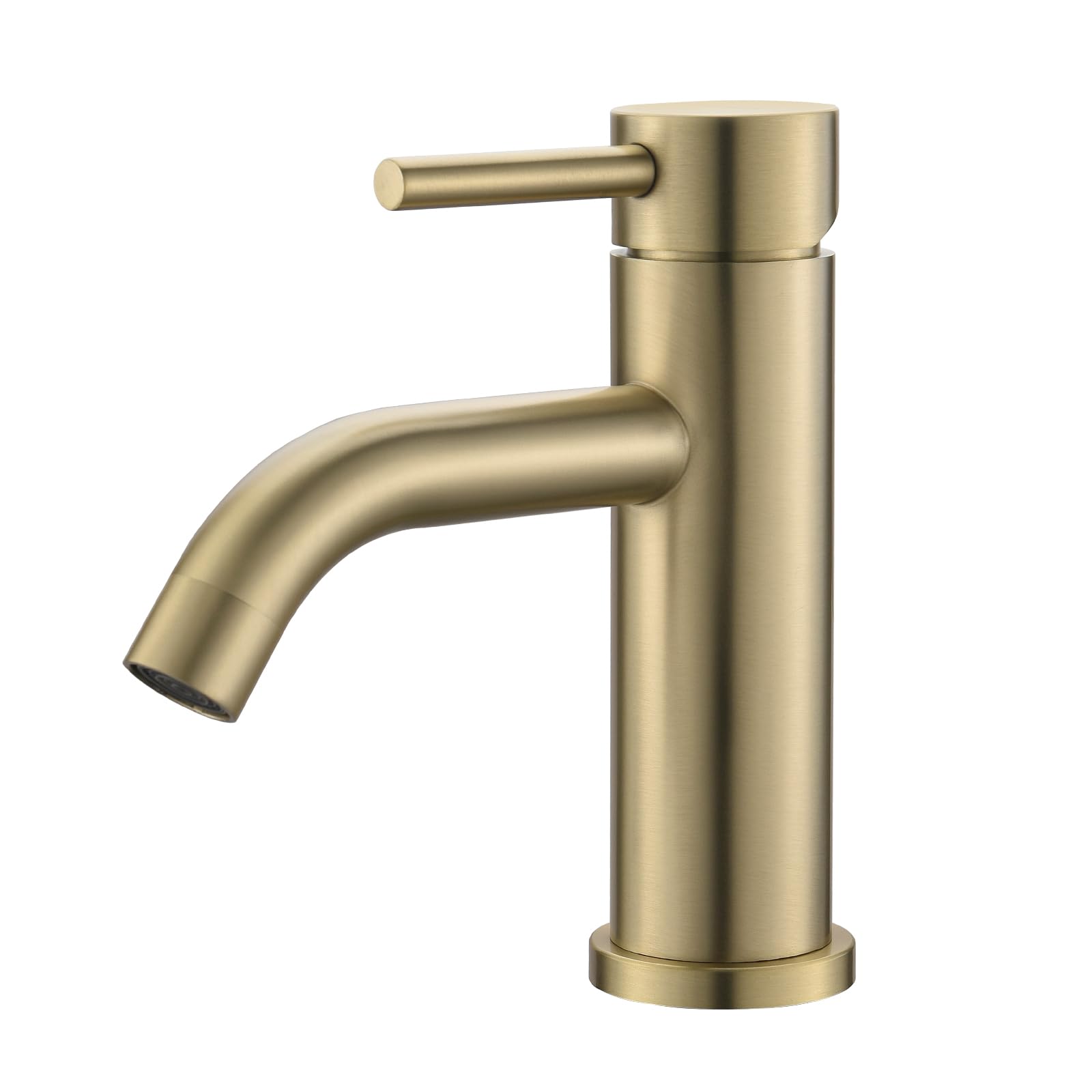 Ibergrif Brushed Nickel Bathroom Basin Mixer Taps Single Hole Single Lever (Golden, M11003Y)