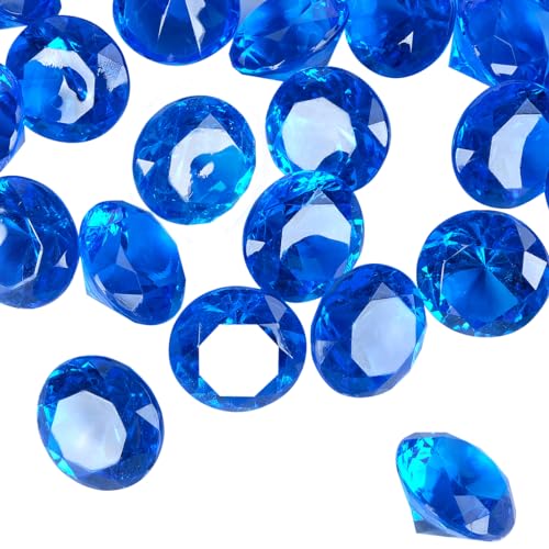 Acrylic Diamond Fake Gems Vase Filler, Babenest 240pcs 3/4 Inch Faux Diamonds Crystals Jewels for Table Scatters Wedding Party Event Arts & Crafts Birthday Decoration Favor (Royal Blue)