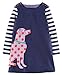 Fiream Girls Cotton Long Sleeve Dress(Blue,6T)