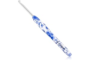 BCMRUN 3.75 mm(F) Crochet Hook, Ergonomic Handle for Arthritic Hands, Extra Long Knitting Needles for Beginners and Crocheting Yarn (3.75mm-F)