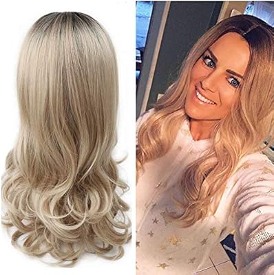 Amazon Com Ombre Blond Natural Long Wavy Hair Wig Women 2 Tones