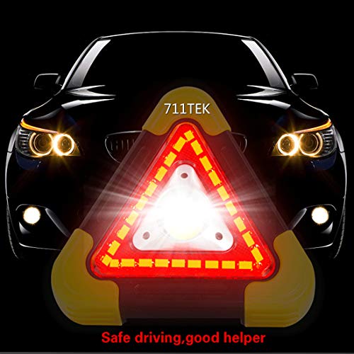 711TEK Portable LED Work Light Multi-function Triangle COB Bright Flood Light with Emergency Warning Light for Camping Hiking Fishing Car Repairing and Emergency Indoor Outdoor Use (1 Pack) - Thumbnail 3