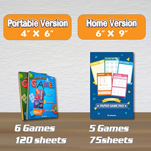 GRANDLMOON 6 Portable Travel Game Activities Notepad On The Go Plane Trip Game 4 x 6inches (2