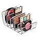 mDesign Plastic Divided Makeup Organizer for Bathroom Countertop, Vanity, Cabinet - Cosmetic Storage Solution for Eyeshadow Palettes, Contour Kits, Blush, Face Powder - Textured, 5 Sections - Clear