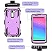 LG Escape 3 Case, LG Phoenix 2 Case, LG K8 Case, Venoro Hybrid Full Body Heavy Duty Armor Holster Defender Case Cover with Kickstand and Swivel Belt Clip (Purple)
