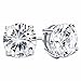 Sllaiss Set with Swarovski Zirconia Stud Earrings for Women Made of Sterling Silver Round-Cut 4-Prongs CZ 1.00cttw~8.00cttw Hypoallergenic
