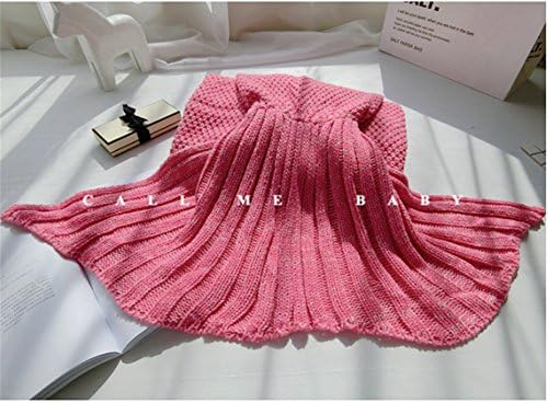 Wellwellbuy Mermaid Tail Blanket Crochet and Mermaid Blanket for adult, Super Soft All Seasons Sleeping Blankets (pink)