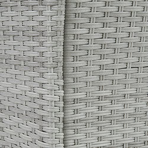 Yeer Poly Rattan Sitzgruppe Rattanmöbel Gartenset Gartenmöbel Essgruppe hellgrau – Bild 6