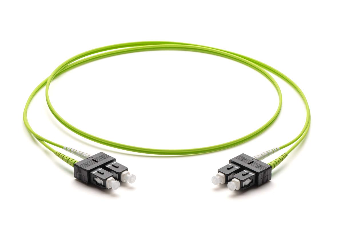 Corning OM5 Fibre Optic Patch Cable 2 x 2.0 mm Multimode Duplex SC PC Duplex to SC PC Duplex 3 m Lime Green