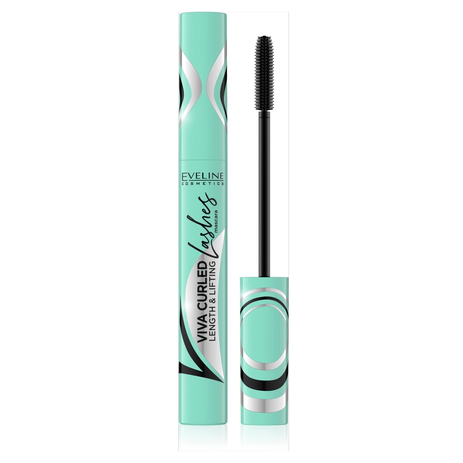 Eveline Cosmetics Viva Curled Lashes Innovative Curling & Lengthening Mascara with Curved Brush for Intense Black Lashes — image 1