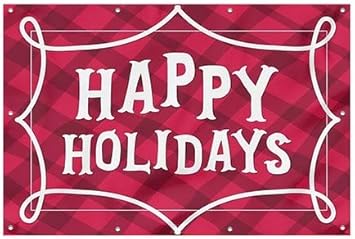 Amazon Com Cgsignlab Happy Holidays Red Plaid Wind Resistant