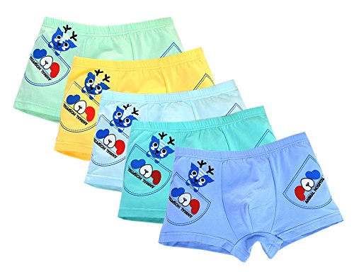 CHUNG Little Big boys Soft Modal+ Cotton Boxer Briefs Underwear 5 Pack Dog, Animal Hospital, 4T