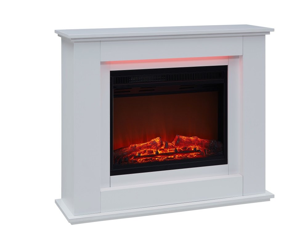Traditional Electric Fireplace Black Or White With Remote Control
