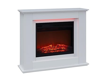 Traditional Electric Fireplace Black Or White With Remote Control