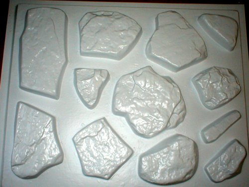 1 Set of 12 Molds to Make Flagstone Fieldstone Rocks, OAF-03