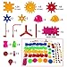 FLYDEER Gear Building Set 82 Pieces Kids Gear Toys Interlocking Building Blocks Motorized Building Sets, Educational Building Toys for Kids