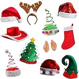 Tigerdoe Christmas Party Supplies - 5 Pack Christmas Photo Booth Prop - Christmas Costume Accessories - Christmas Headbands (5 Piece Photo Booth Prop Kit)