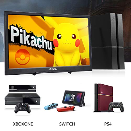 JOHNWILL 15.6 inch Portable Monitor for Laptop Full HD 1080P IPS Screen with HDMI/USB/Dual Speakers, Gaming Monitor for Ps4 Raspberry Pi WiiU Xbox 360 Windows 7/8/10 PI/Switch/PC