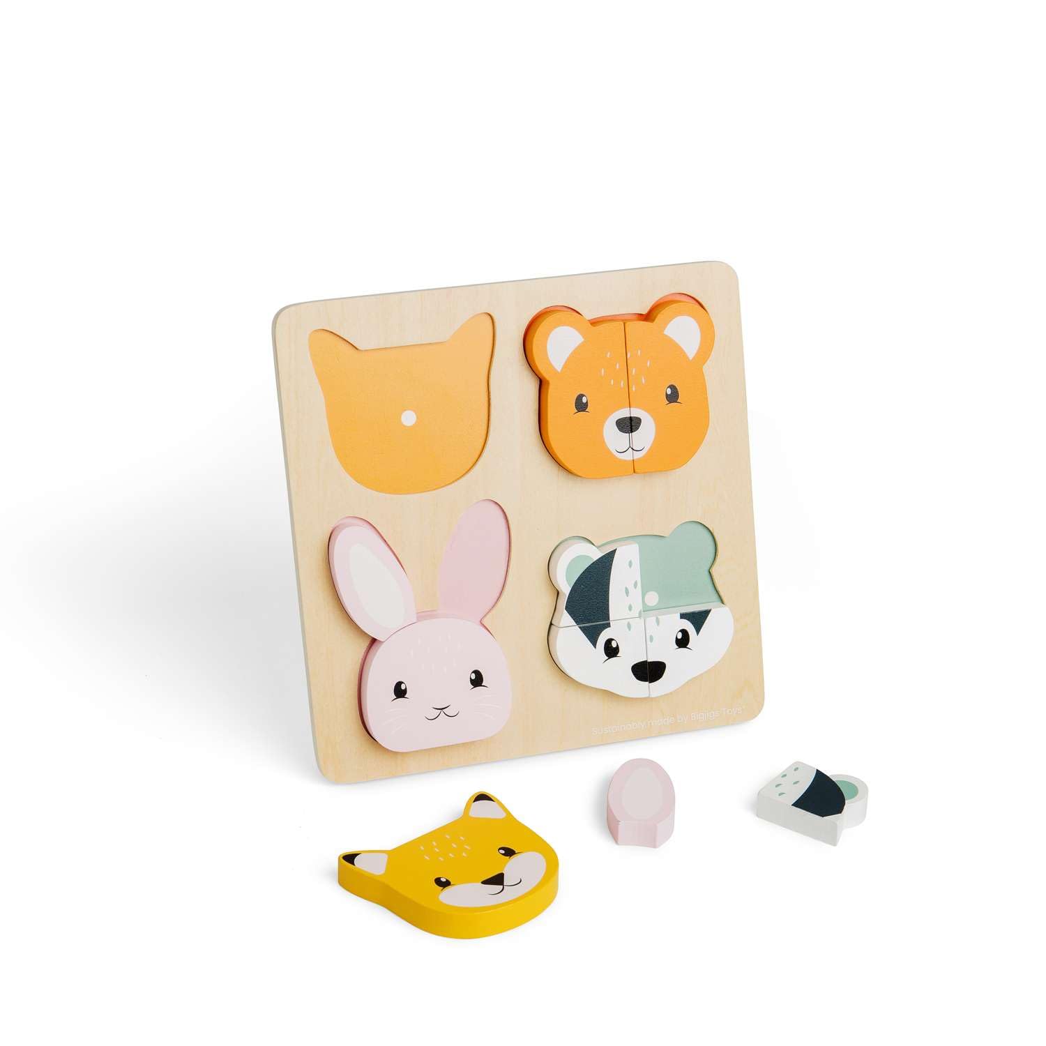Bigjigs Toys Woodland Counting Puzzle - 10 Piece Wooden Animals Jigsaw, Children's Educational Puzzles, Eco-Friendly Montessori Toy, Toddler Gifts For 1+ Years