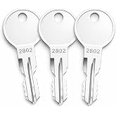 3-Pack 2874 Roof Rack Replacement Keys Cut to Code 2802-3024, Compatible with for Sears XCargo, Karrite, SportRack, Skyline, Sportrack XL Carriers
