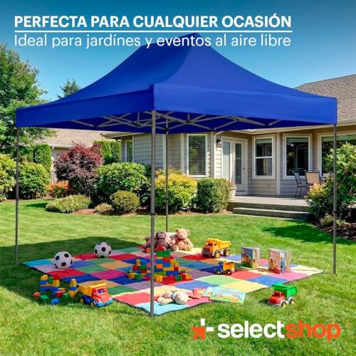 SELECTSHOP Carpa Toldo 2x3M Reforzado Plegable Impermeable Facil Armado Y Transporte para Jardín Casa Exterior Uso Rudo Acero Lona (Azul)