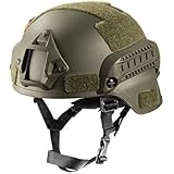 OneTigris MICH 2000 Style ACH Tactical Helmet with NVG Mount and Side Rail (OD Green)