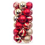 iPEGTOP Delicate Painting & Glittering Shatterproof Christmas Ball Ornaments - 30ct 60mm/2.4
