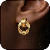 Chunky Knot Earrings for Women Gold Silver Geometric Dangle Earrings Fashion Jewelry Christmas Gifts