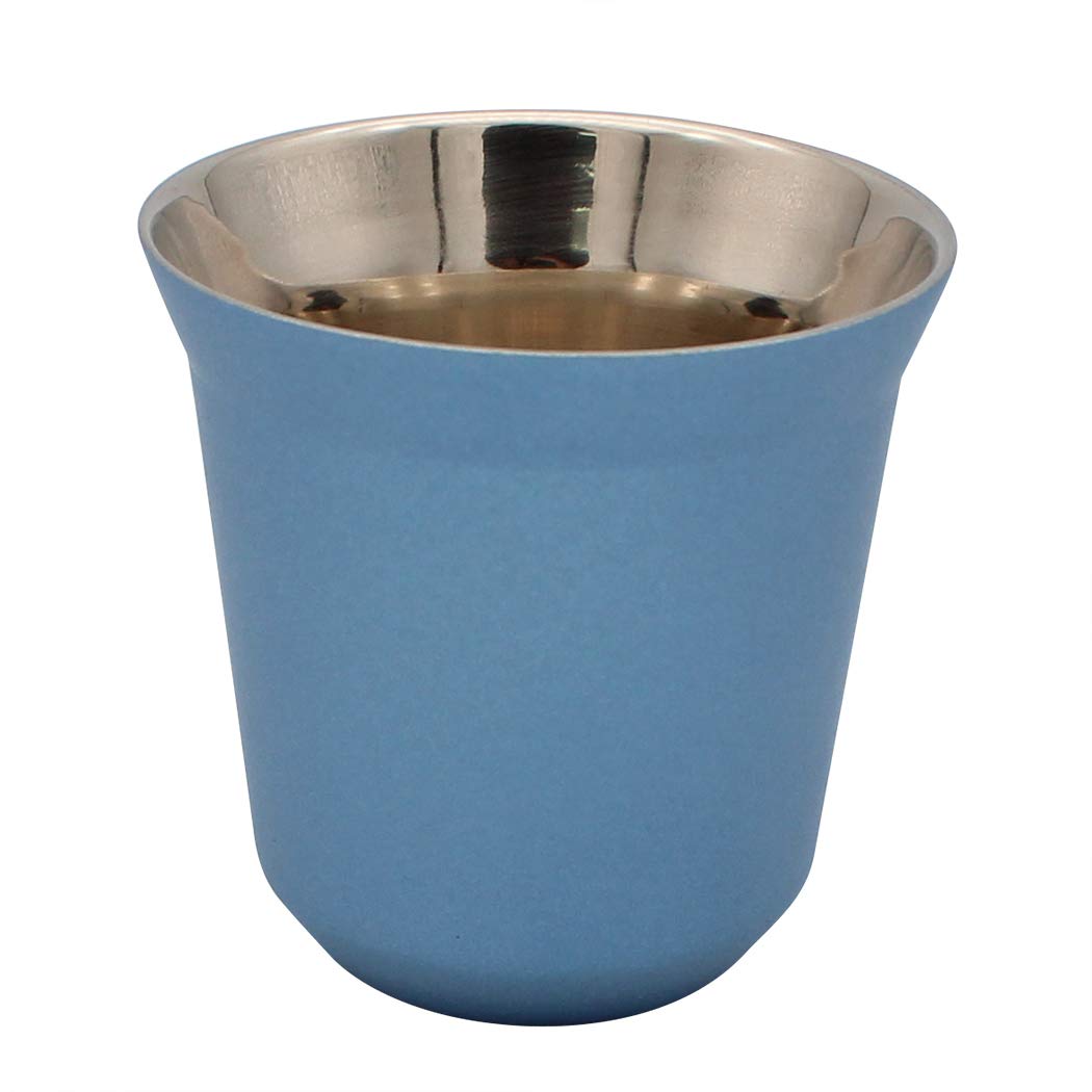 Dianoo Coffee Cup Espresso Cups Stainless Steel Double Wall Thermally Insulated Blue Capsule