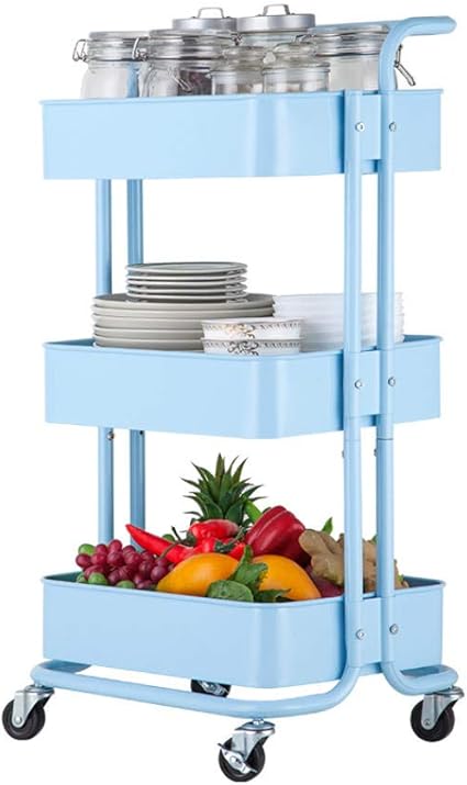 ZMQBY Carro de Cocina con Ruedas de 3 Capas,Carro de Almacenamiento con