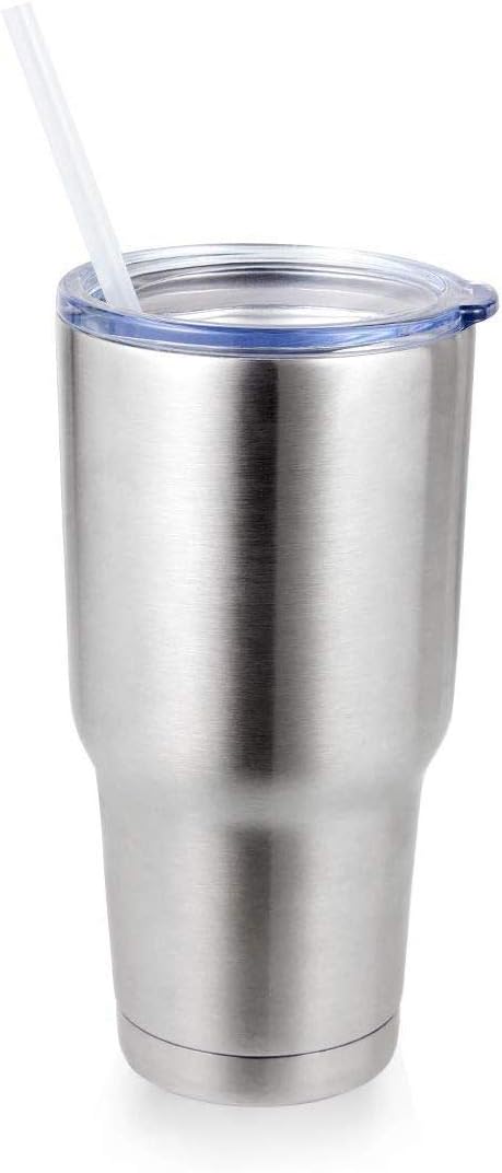 Tea Tumbler with Infuser for Iced Tea and Fruit Infusions - Glass Teapot Includes Stainless Steel Filter Basket and Double Wall Insulated Glass - Tea Bottle with Metal Steeper for Warm or Ice Tea