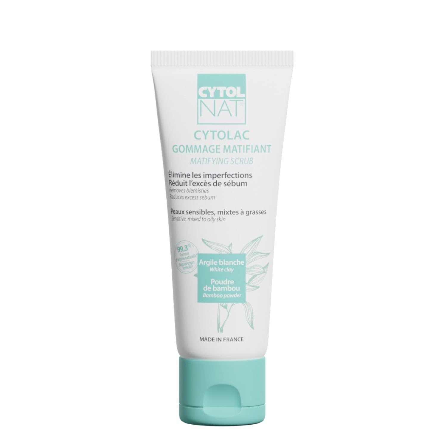 CYTOLNAT - Cytolac Matifying Face Scrub - Exfoliates, Matifies, Purifies, Eliminates Imperfections - Sensitive, Combination to Oily Skin - Face - Natural Formula - 75ml