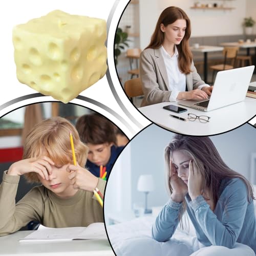 Last Page® 10cm Cheese Squishy Slow Rising, Soft Squishy Cheese Block Squeeze Fidget Toy, Mini Stress Relief Sensory for Adults, Cute Desk Toy Gift (1PCS)