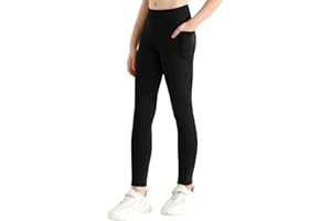 PATGOAL Girls Athletic Leggings with Pockets Yoga Workout Active Leggings Pants for Teen Girls