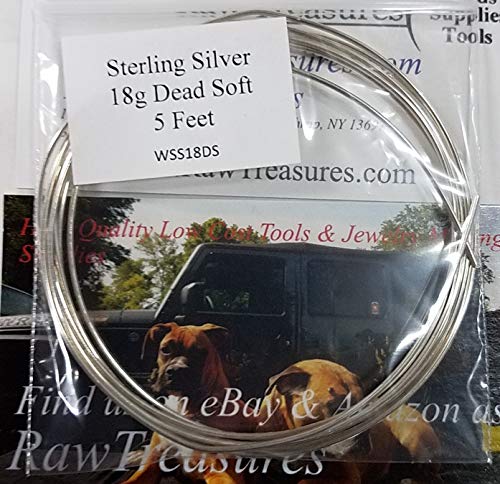18 Gauge Sterling Silver Dead Soft Round Wire - 5 Feet From RawTreasures