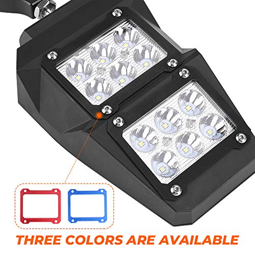 Kemimoto UTV Side Mirror Lights, RZR Rear View Mirror for 1.75" / 2" Roll Cage Bar Break Away