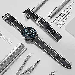 REZERO Handmade Genuine Leather Watch Band, 26mm
